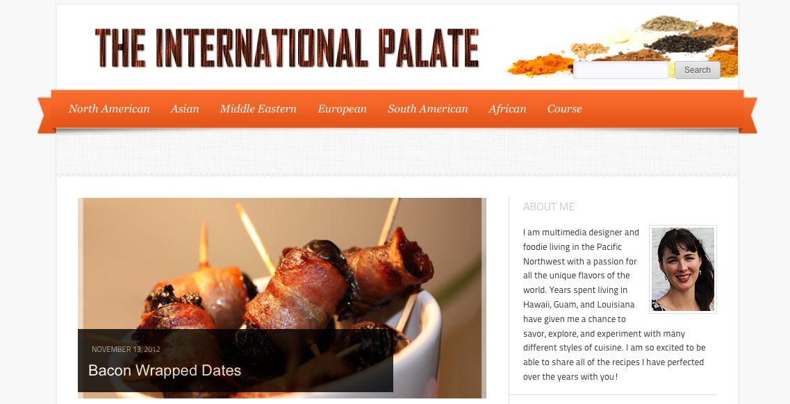 The International Palate recipe blog